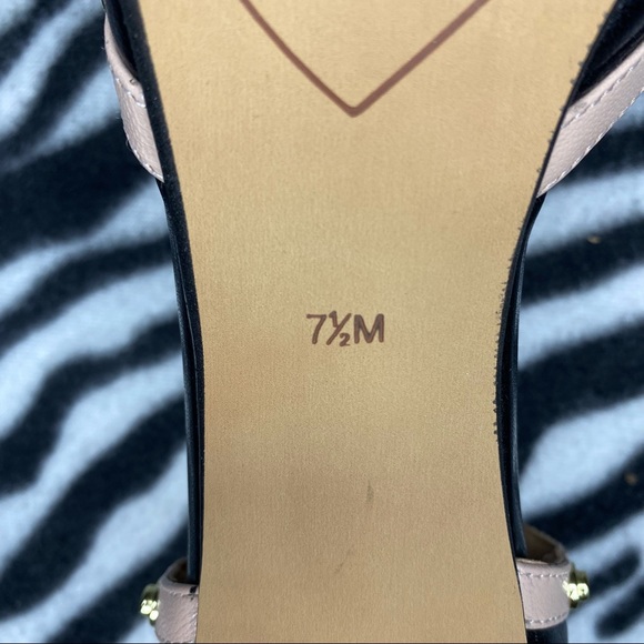 Black/Tan Genuine Leather T-Strap Heels With Gold Details - Picture 3 of 4